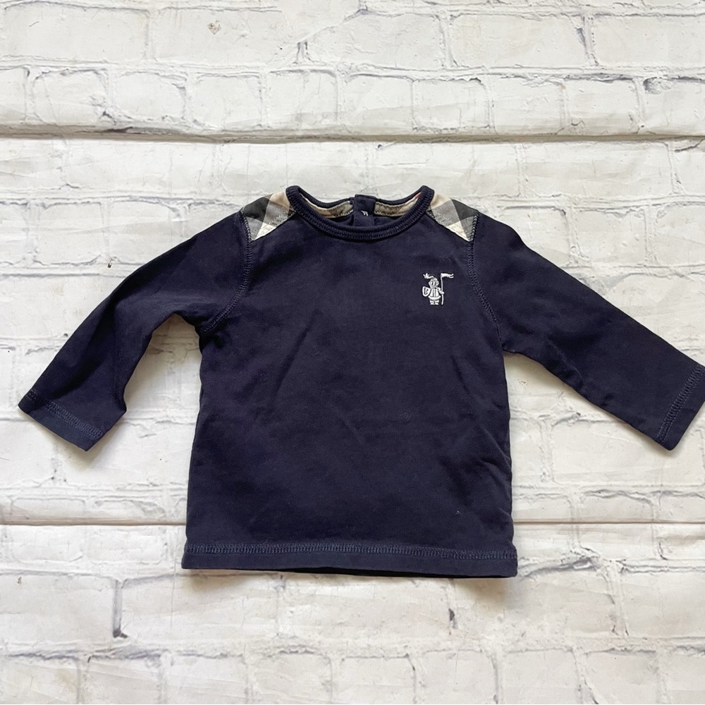 Baby Burberry Dark Blue Long Sleeve Tee
